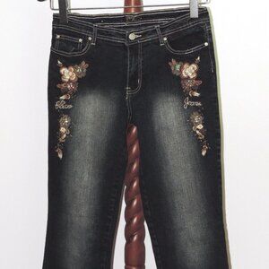 Paco Jeans dark wash embellished boot cut denim jeans